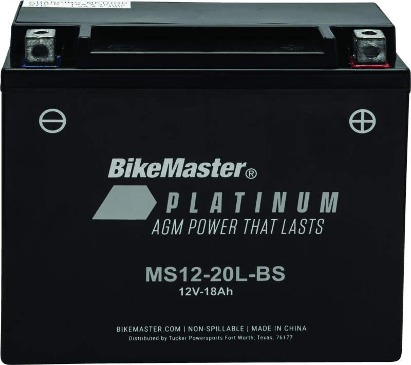 BikeMaster AGM Battery - MS12-20L-BS - Powersports Haven