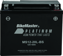 Load image into Gallery viewer, BikeMaster AGM Battery - MS12-20L-BS - Powersports Haven