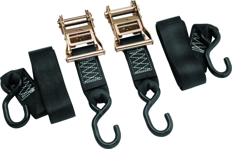 BikeMaster 2x84in Ratchet Tiedown Pair - Black - Powersports Haven