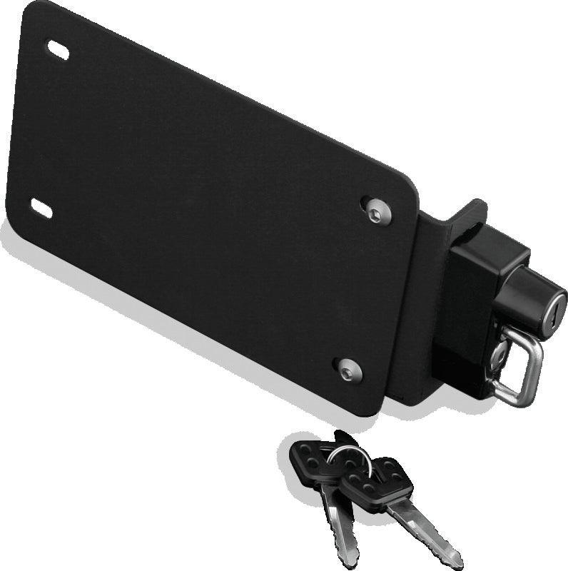 Kuryakyn License Plate Helmet Lock With Mount Black - Powersports Haven