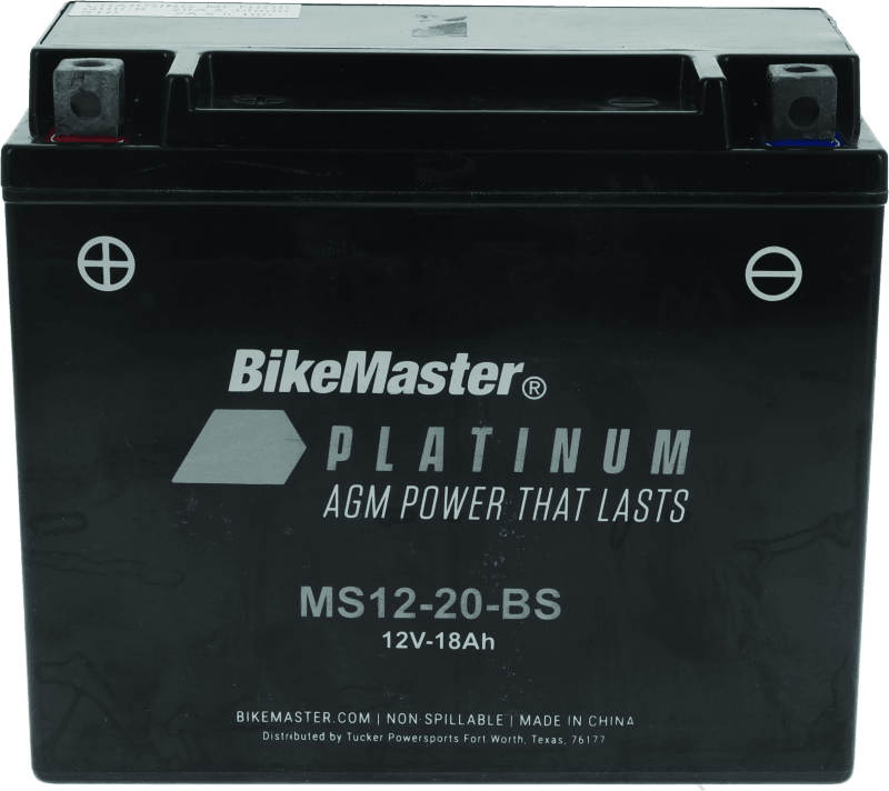 BikeMaster AGM Battery - MS12-20-BS - Powersports Haven
