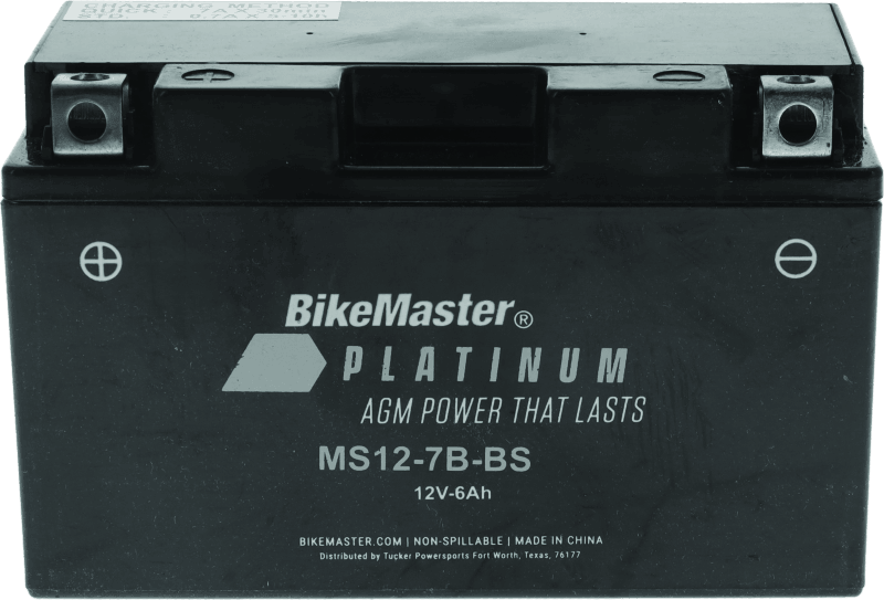BikeMaster AGM Battery - MS12-7B-BS - Powersports Haven