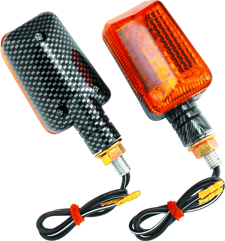 BikeMaster Universal Ministalk Marker Light - Carbon/Amber - Powersports Haven