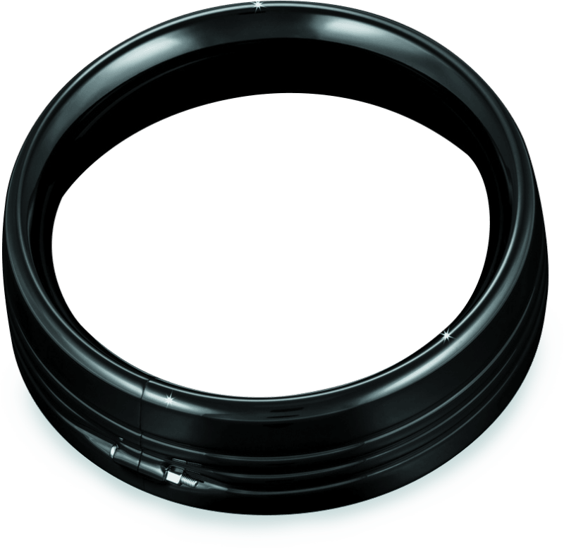 Kuryakyn 7inch Headlamp Trim Ring Gloss Black - Powersports Haven