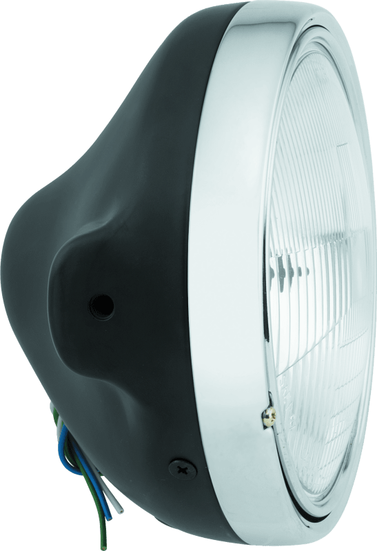 BikeMaster 7in Slim Headlight Side Mount - Black - Powersports Haven