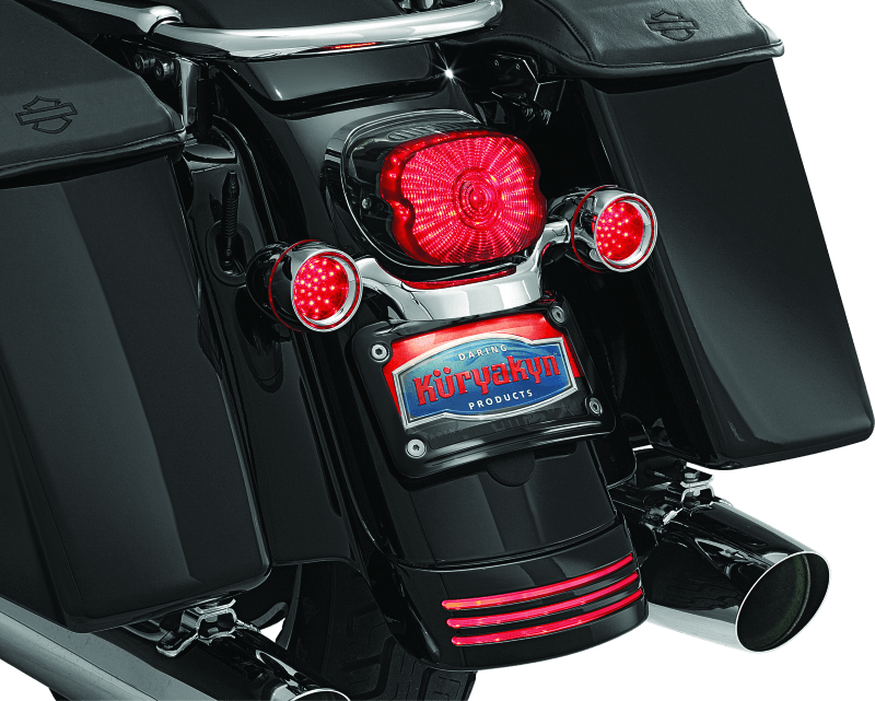 Kuryakyn Curved License Plate Mount Black - Powersports Haven