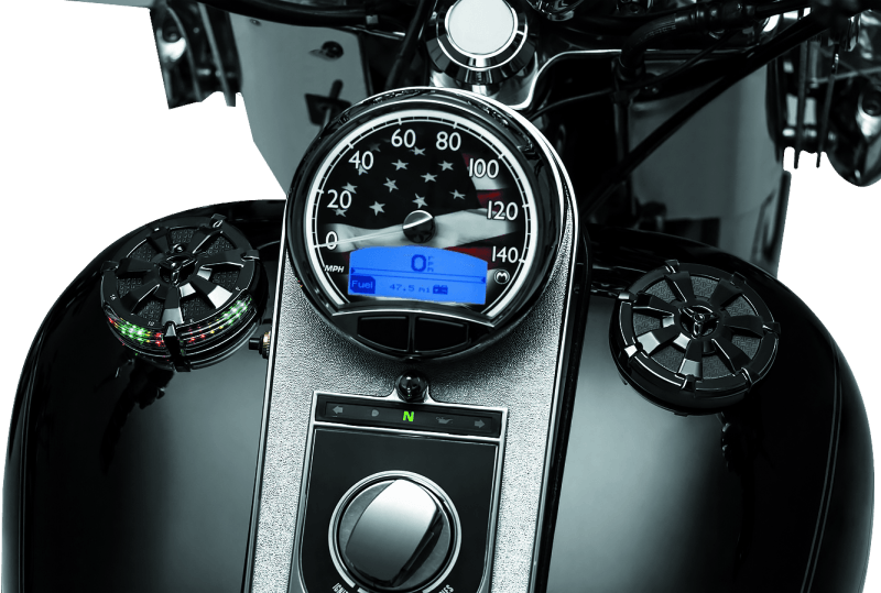 Kuryakyn Alley Cat Fuel & Battery Gauge Gloss Black - Powersports Haven