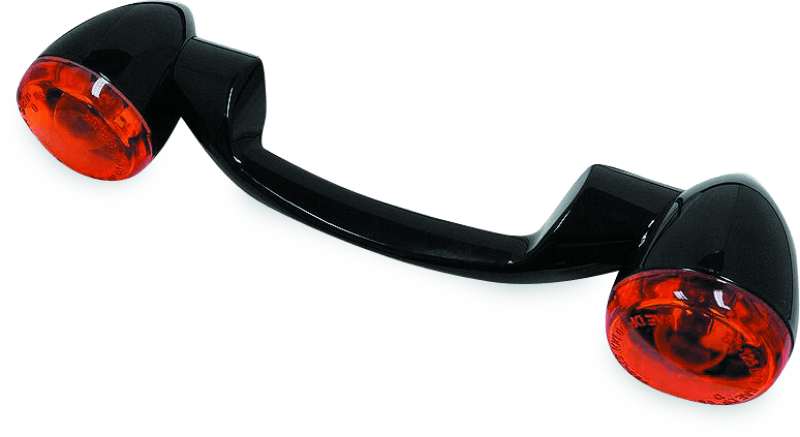 Bikers Choice 91-08 Touring 86-17 FLST Narrow Black Rear Turn Signal Bar Kit W/Amber Lens - Powersports Haven