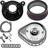 S&S Cycle 01-15 Fuel-Injected Softail Models Stealth Air Cleaner Kit w/ Chrome Mini Teardrop Cover
