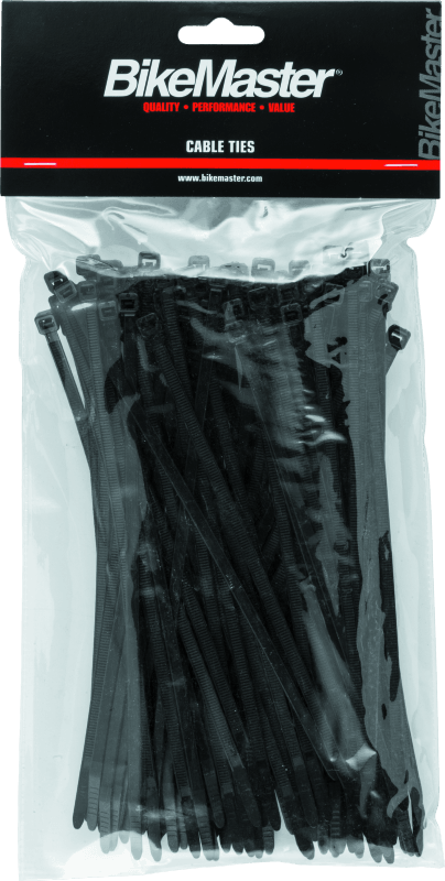 BikeMaster 7.5in Cable Ties (Pack of 100) - Black - Powersports Haven