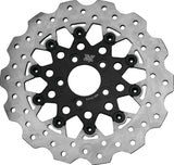 Twin Power 08-Up FLH FLT Rear 11.8 Scalloped Floating Rotor Black Mesh