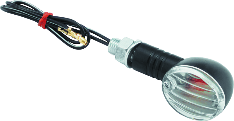 BikeMaster Ministalk Marker Light Round - Black/Clear - Powersports Haven