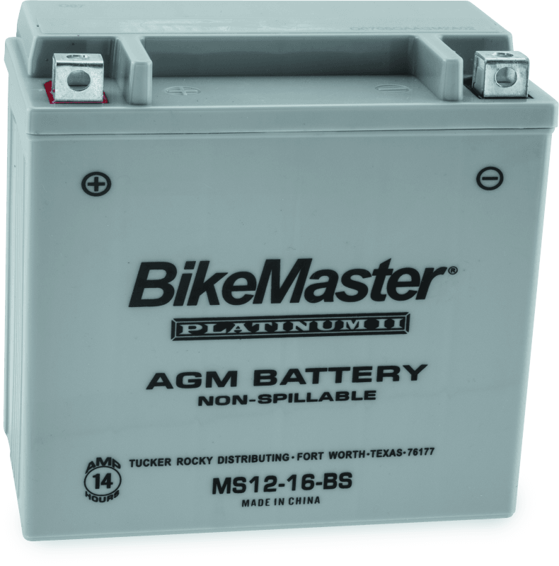 BikeMaster AGM Battery - MS12-16-BS - Powersports Haven