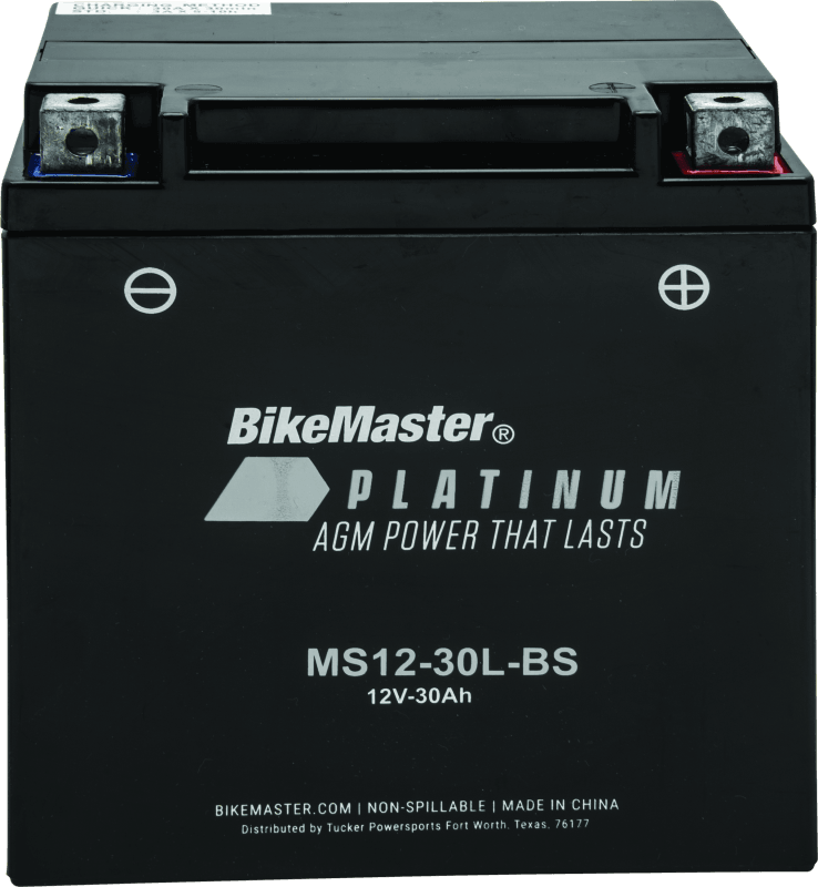 BikeMaster AGM Battery - MS12-30L-BS - Powersports Haven