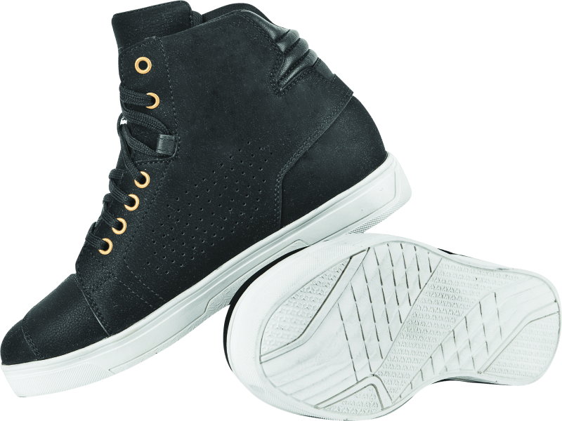 Speed and Strength Mad Dash Leather Shoes Black/White Womens Size - 9 - Powersports Haven