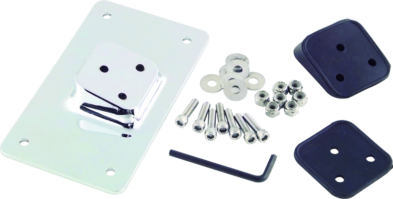 Bikers Choice 55-Up Chrome Custom Laydown License Plate Bracket With 3 Bolt Style - Powersports Haven