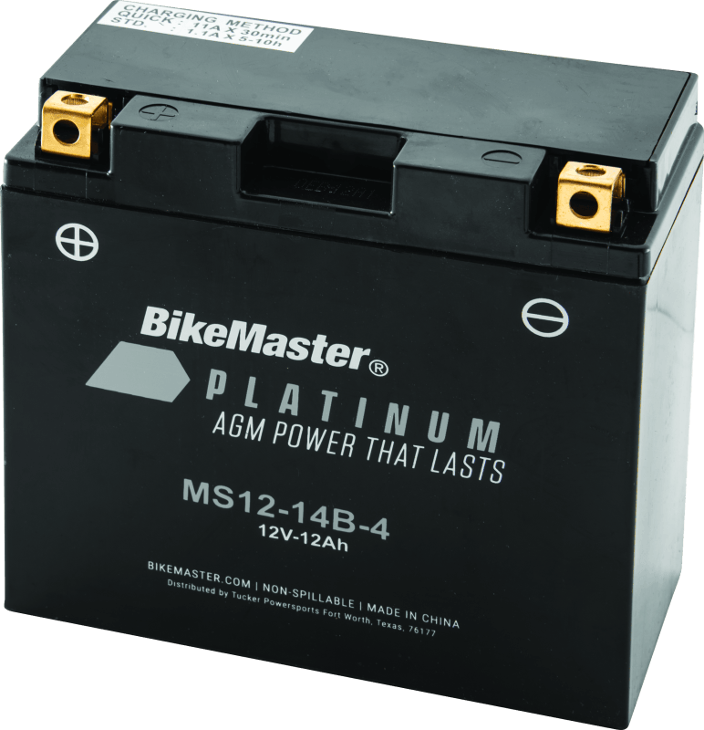 BikeMaster AGM Battery - MS12-14B-4 - Powersports Haven