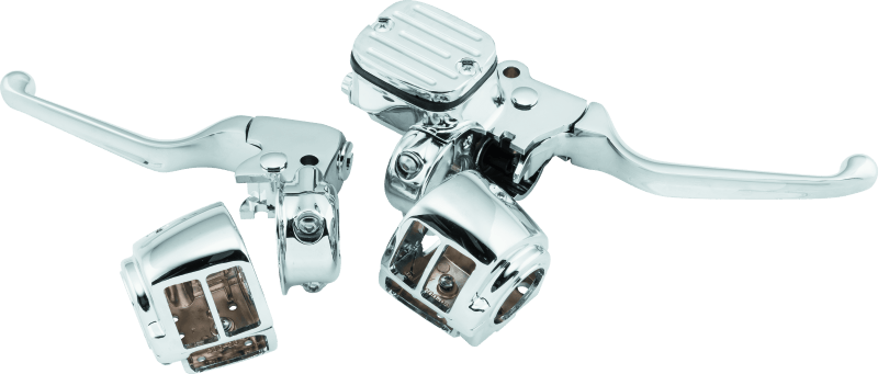 Bikers Choice 96-06 Big Twin 96-03XL With 9/16 Bore Master Cylinder Chrome Handlebar Control Kit - Powersports Haven