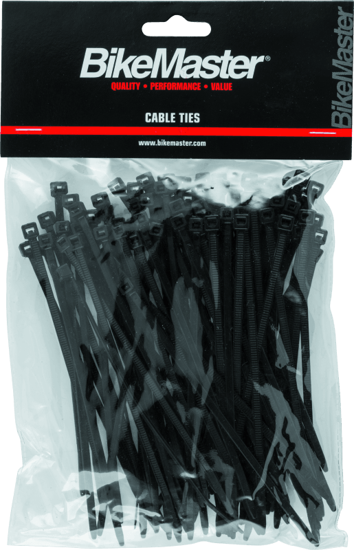BikeMaster 5.5in Cable Ties (Pack of 100) - Black - Powersports Haven