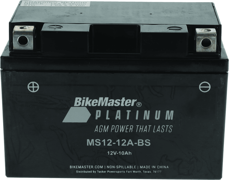 BikeMaster AGM Battery - MS12-12A-BS - Powersports Haven
