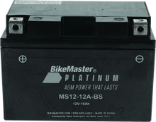 Load image into Gallery viewer, BikeMaster AGM Battery - MS12-12A-BS - Powersports Haven