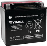 Yuasa YTX14L-BS Maintenance Free AGM 12-Volt Battery w/Bottle