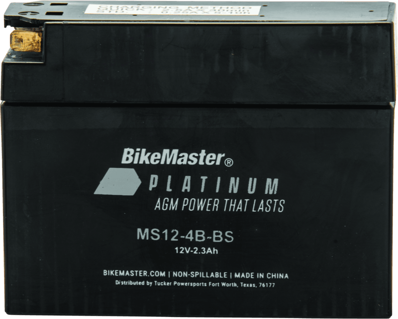 BikeMaster AGM Battery - MS12-4B-BS - Powersports Haven