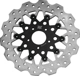 Twin Power 08-13 FLH FLT 08-16 FLHR 06-17 Dyna Front 11.8 Scalloped Floating Rotor Black Mesh