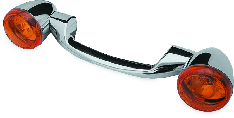Bikers Choice 91-08 Touring 86-17 FLST Narrow Chrome Rear Turn Signal Bar Kit W/Amber Lens - Powersports Haven