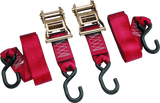 BikeMaster 2x84in Ratchet Tiedown Pair - Red