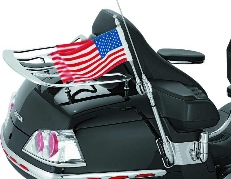 Kuryakyn Antenna Flag Mount With Flag 01-17 GL1800 Chrome - Powersports Haven