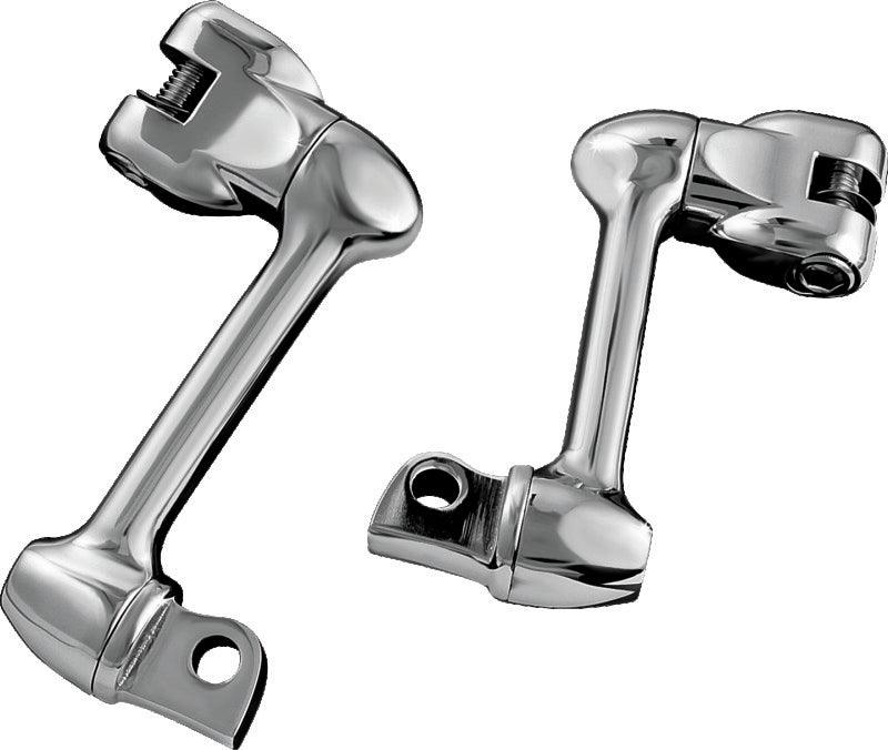 Kuryakyn 4in Adjustable Lockable Offsets With Male Mount Adapter Chrome - Powersports Haven