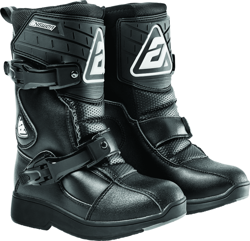 Answer Peewee Boot Black Youth Size - 11 - Powersports Haven
