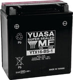 Yuasa YTX16-BS-1 Maintenance Free AGM 12-Volt Battery w/Bottle