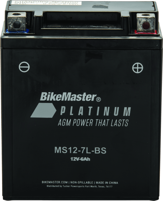 BikeMaster AGM Battery - MS12-7L-BS - Powersports Haven