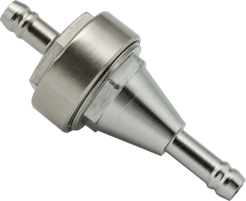 BikeMaster 1/4in Inline Fuel Filter - Titanium - Powersports Haven