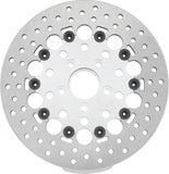 Twin Power 84-17 Big Twin Exc 08-17 FLH FLT Rear 11.5 Floating Rotor Silver Holes