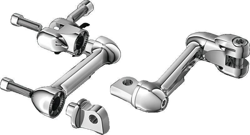 Kuryakyn 4in Adjustable Lockable Offsets With Male Mount Adapter Chrome - Powersports Haven