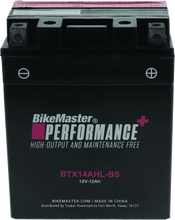 Load image into Gallery viewer, BikeMaster BTX14AHL-BS Battery - Powersports Haven