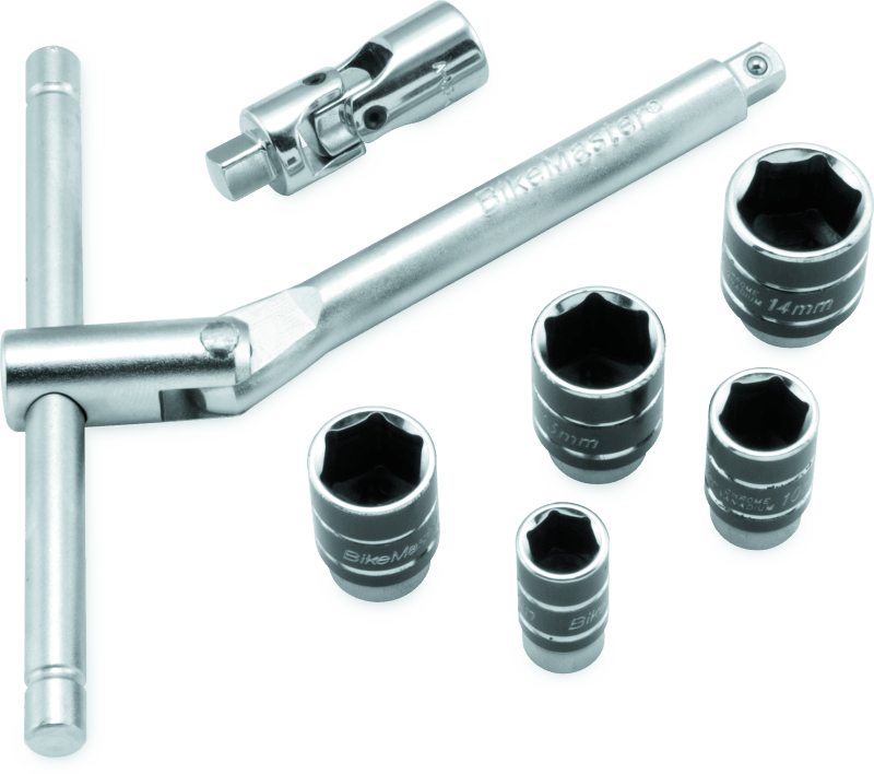 BikeMaster 1/4in Drive Compact Sliding and Folding T-Handle Set - Powersports Haven