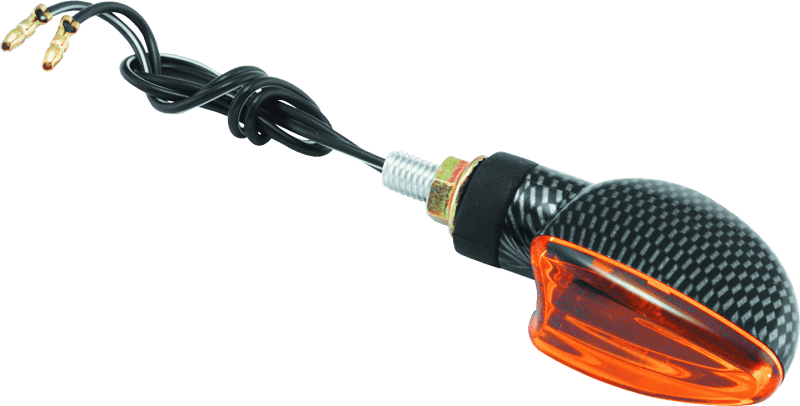 BikeMaster Ministalk Marker Light V-Shape Carbon/Amber - Powersports Haven