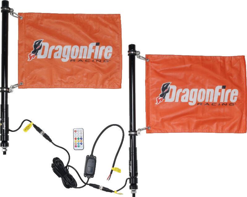 DragonFire Racing 2Ft Spiral Led Whip - Black - Powersports Haven