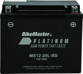 BikeMaster AGM Battery - MS12-20L-BS - Powersports Haven