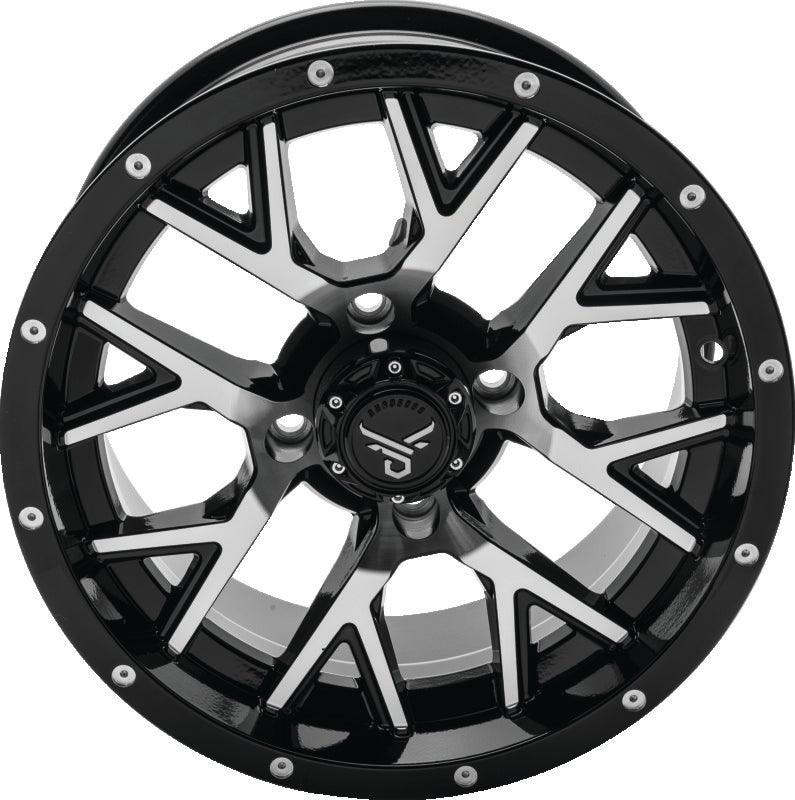 QuadBoss Barbwire 14X7 - 5+2 - 4/110 - Black Machined - Powersports Haven