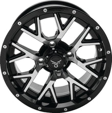 Load image into Gallery viewer, QuadBoss Barbwire 14X7 - 5+2 - 4/110 - Black Machined - Powersports Haven
