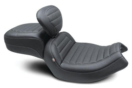 Mustang 20-22 Indian Challenger Standard Touring 1PC Seat w/Driver Backrest - Black - Powersports Haven