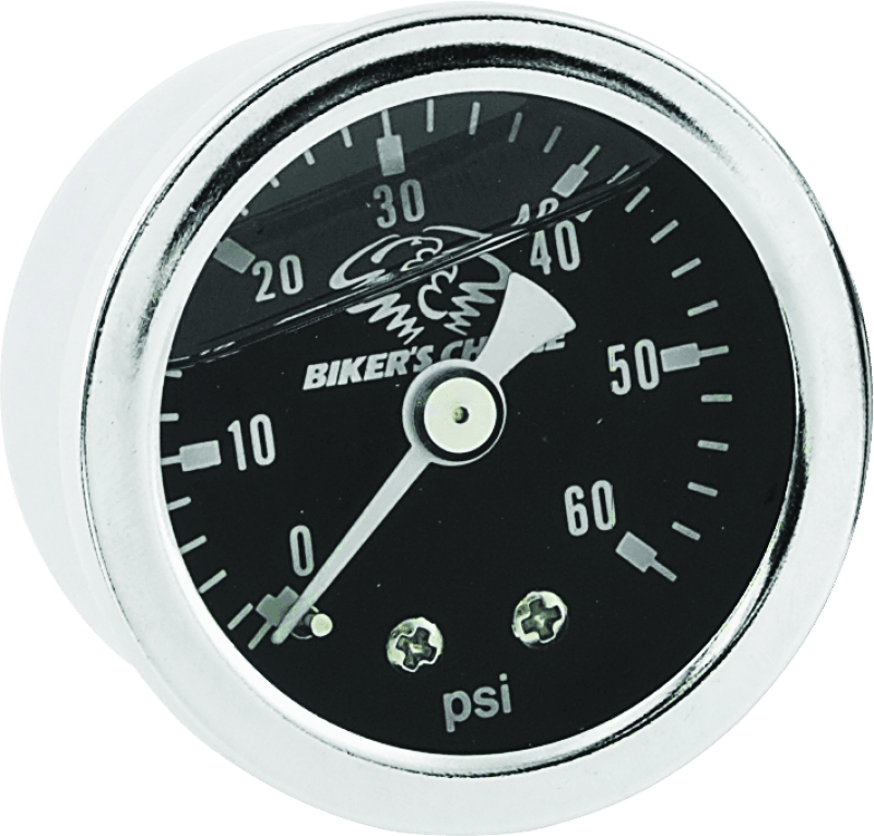 Bikers Choice Black Face Liquid Filled Oil Pressure Gauge 0-60 Psi 1/8 NPT - Powersports Haven