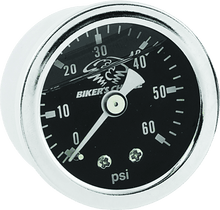 Load image into Gallery viewer, Bikers Choice Black Face Liquid Filled Oil Pressure Gauge 0-60 Psi 1/8 NPT - Powersports Haven