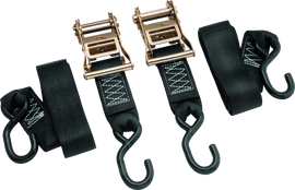 BikeMaster 2x84in Ratchet Tiedown Pair - Black - Powersports Haven