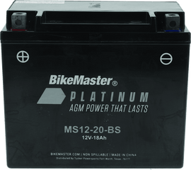 BikeMaster AGM Battery - MS12-20-BS - Powersports Haven